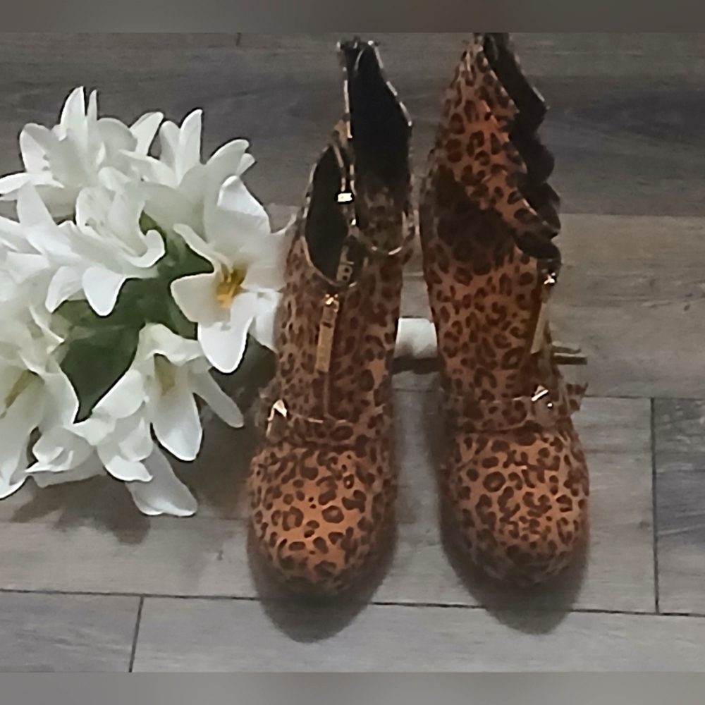 Leopard Print Women's Ankle Boots